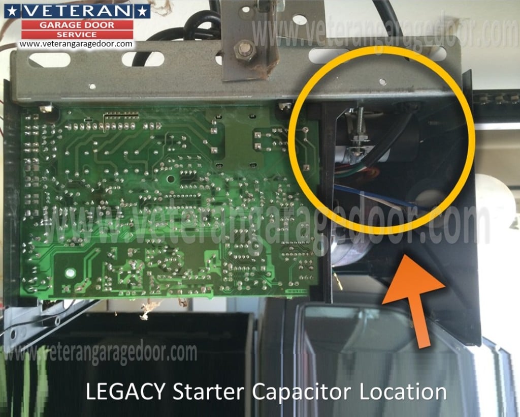 replace the starter capacitor on a garage door opener