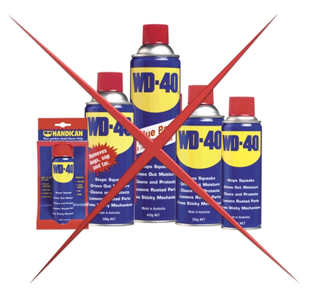 Photo – WD40 with a red X on it