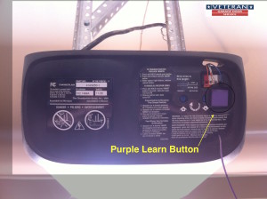 garage door openers learn buttons color difference - Puple Learn Button 300x224