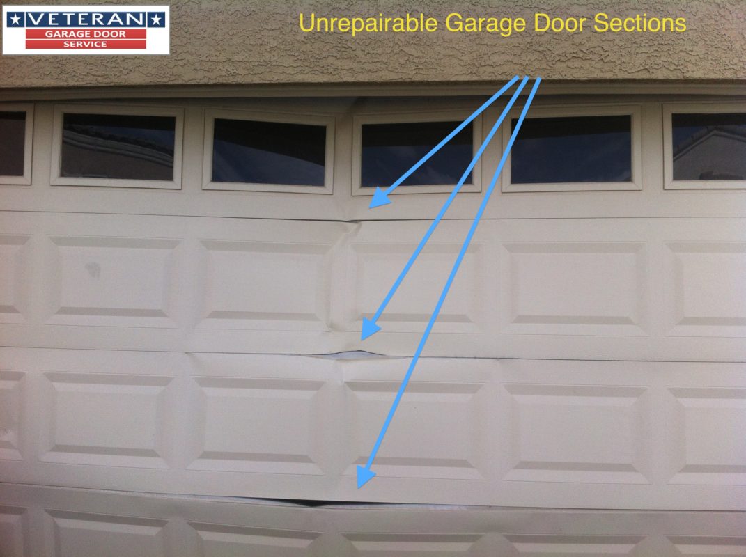 How to fix my garage door? Is it possible to fix a split/dent on my