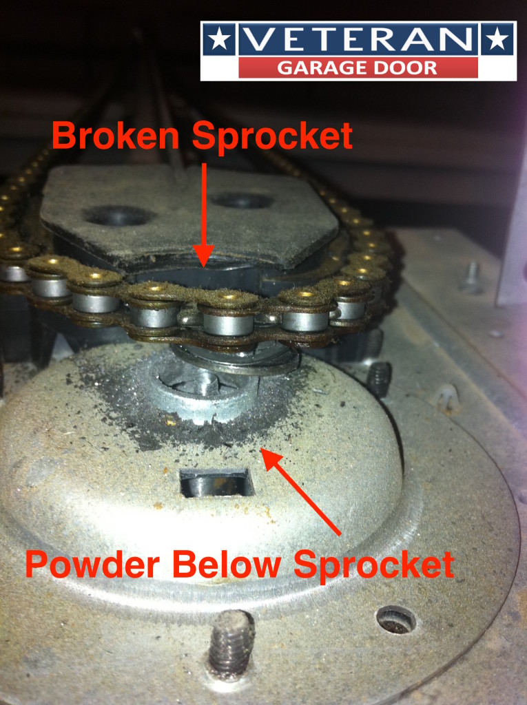 My garage door opener chain broke, how can I fix it?