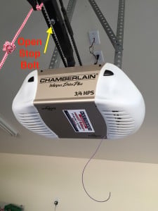 what are the open and close limit on garage door opener?
