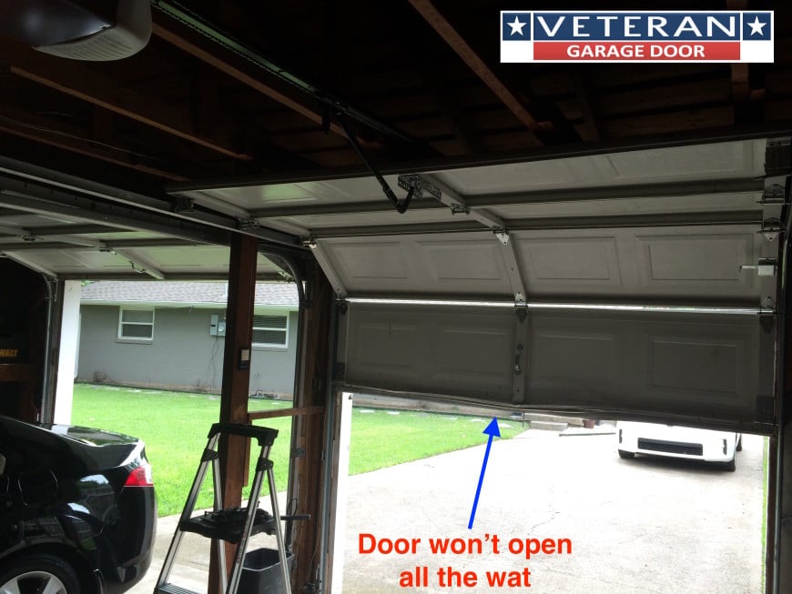 Why won't my garage door opener open the door all way up? - Garage Door Wont Open 870x653