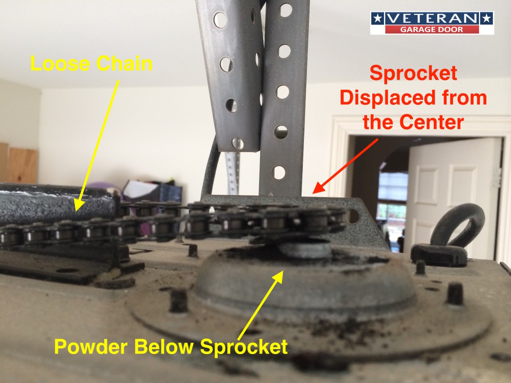 My garage door opener chain broke, how can I fix it?