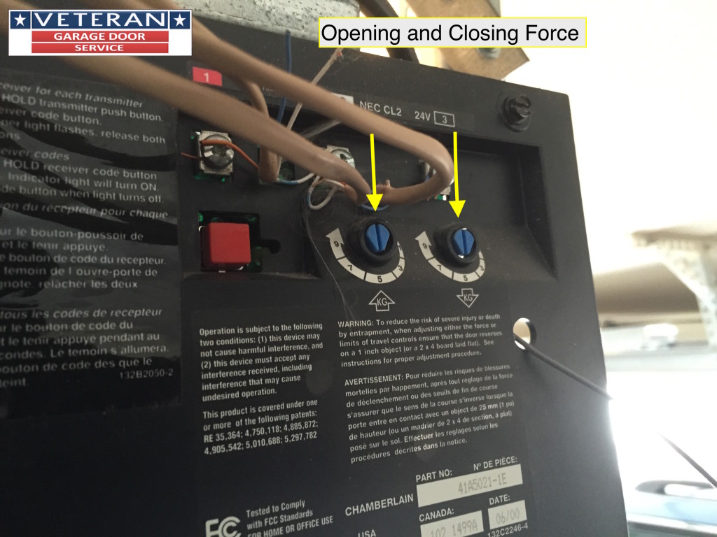 How to know the garage door opener force fits the garage door weight?