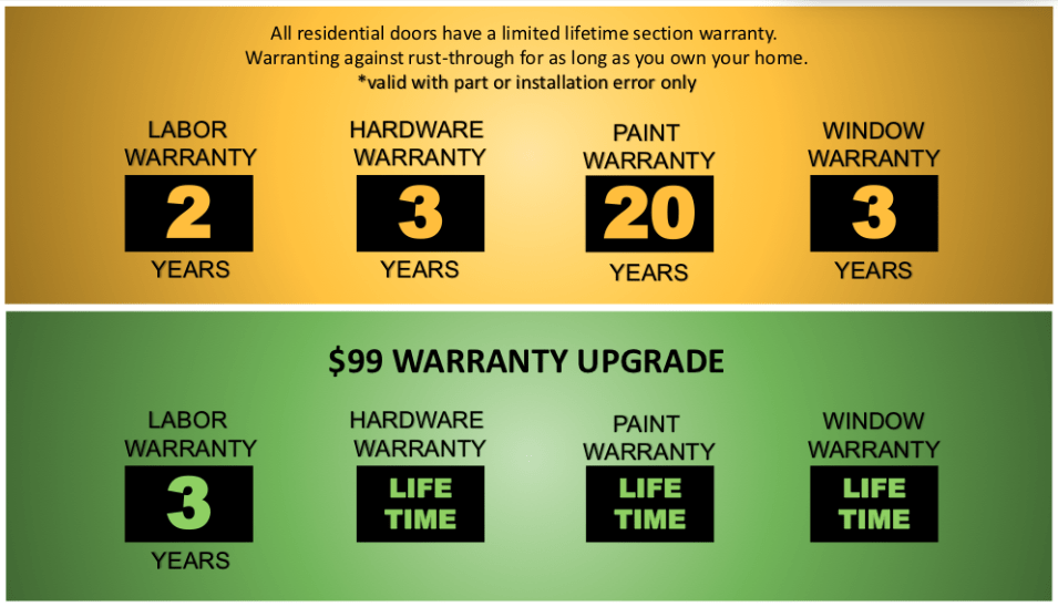 veteran garage door classic legacy warranty