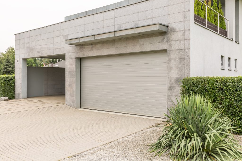 Beautiful garage door of a house to be noticed first by visitors