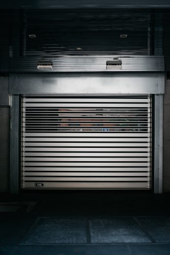 Modern metal garage door showing its classic build