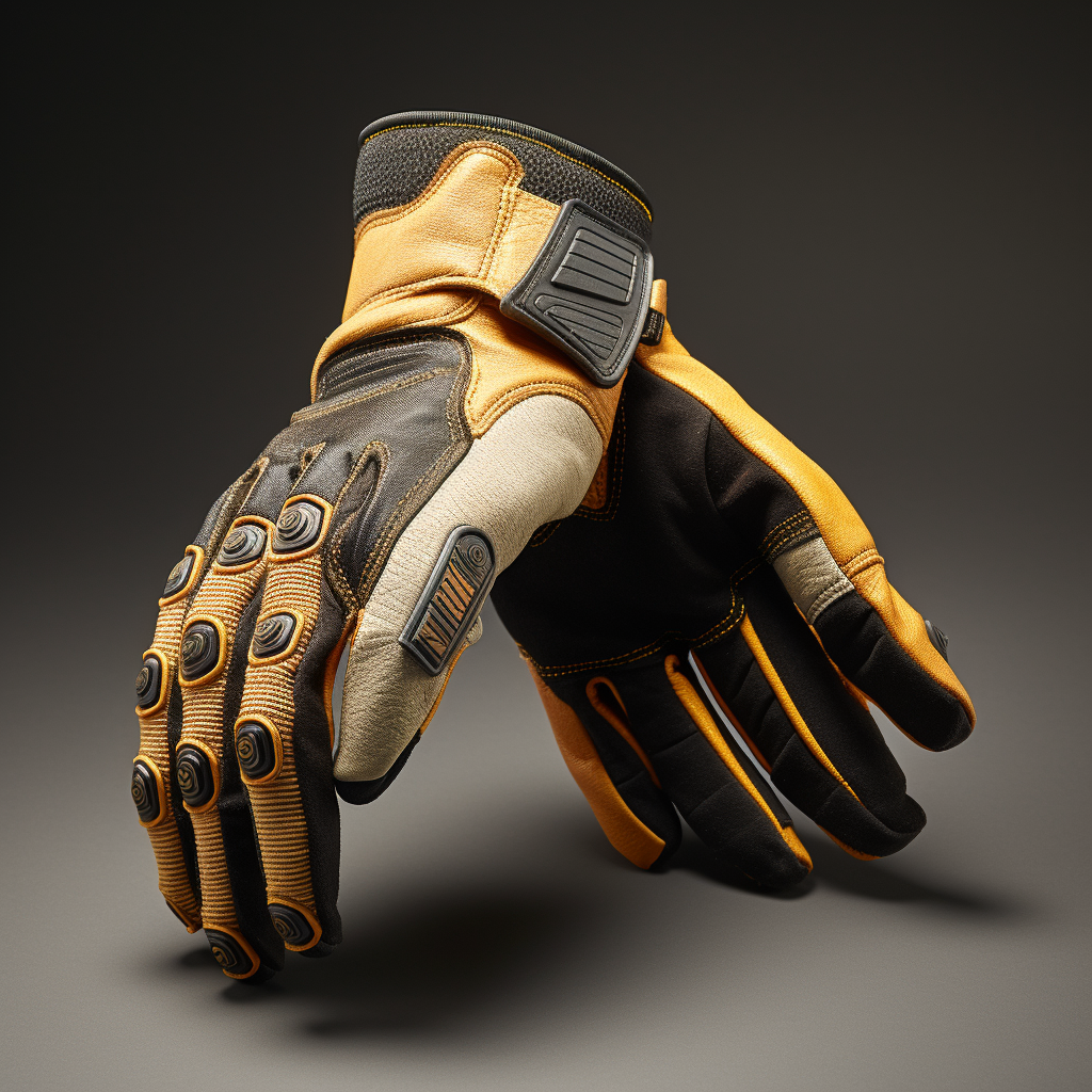 durable work gloves, designed to protect the hands while working with tools and hardware
