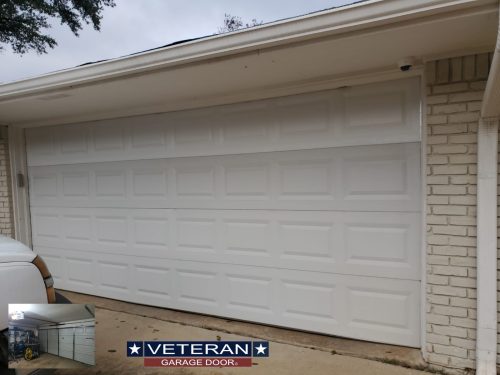 veteran garage door new top section install Clopay t40s