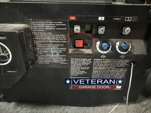 veteran garage door red liftmaster red button 890 max